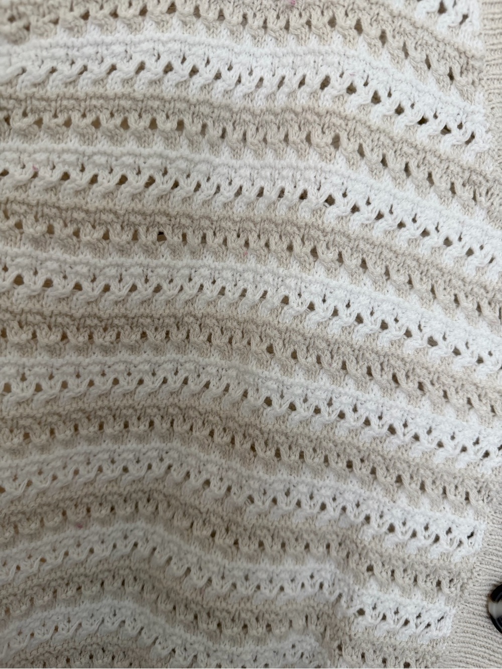 🔥 Universal Thread Neutral Striped Open Knit Cropped Cardigan | L - Picture 4 of 6